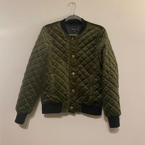 ANTHROPOLOGIE Velvet Quilted Bomber